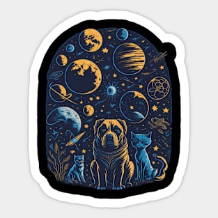 Pawspectives A New Frontier of Bonding in the Era of Pet Space Travel Sticker